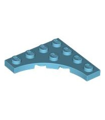 LEGO - Plaat, gemodificeerd 4 x 4 met 3 x 3 gebogen uitsparing - Medium Azure | N - Thumbnail
