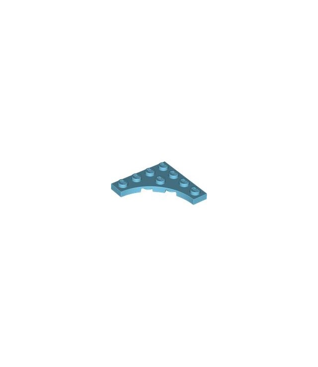 LEGO - Plaat, gemodificeerd 4 x 4 met 3 x 3 gebogen uitsparing - Medium Azure | N