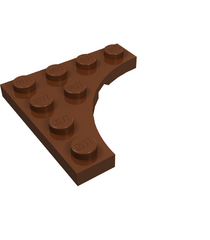 LEGO - Plaat, gemodificeerd 4 x 4 met 3 x 3 gebogen uitsparing - Reddish Brown | N - Thumbnail