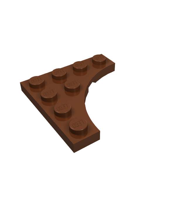 LEGO - Plaat, gemodificeerd 4 x 4 met 3 x 3 gebogen uitsparing - Reddish Brown | N