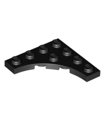 LEGO - Plaat, gemodificeerd 4 x 4 met 3 x 3 gebogen uitsparing - Black | N - Thumbnail