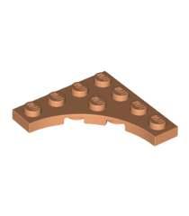 LEGO - Plaat, gemodificeerd 4 x 4 met 3 x 3 gebogen uitsparing - Nougat | N - Thumbnail