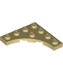 LEGO - Plaat, gemodificeerd 4 x 4 met 3 x 3 gebogen uitsparing - Tan | N - Thumbnail