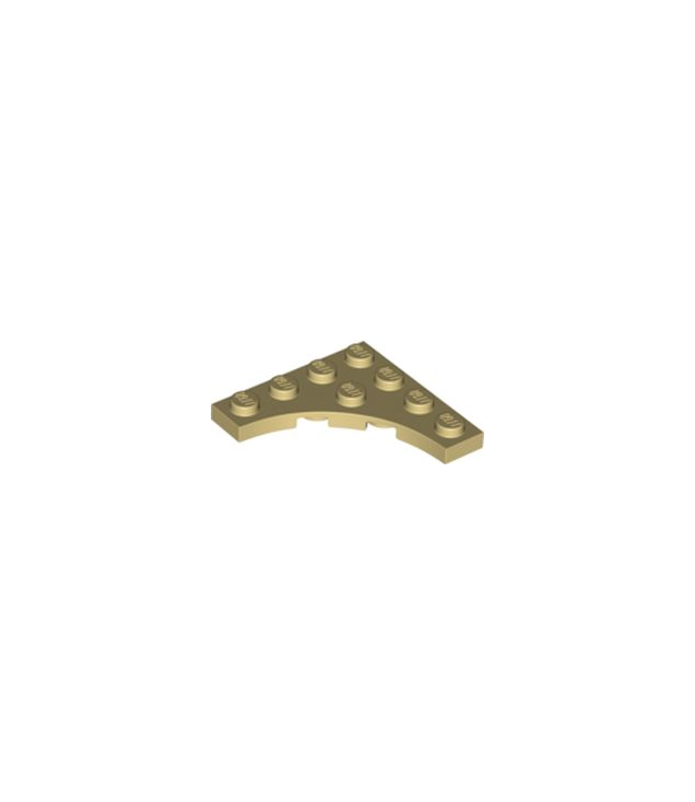 LEGO - Plaat, gemodificeerd 4 x 4 met 3 x 3 gebogen uitsparing - Tan | N