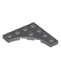 LEGO - Plaat, gemodificeerd 4 x 4 met 3 x 3 gebogen uitsparing - Dark Bluish Gray | N - Thumbnail
