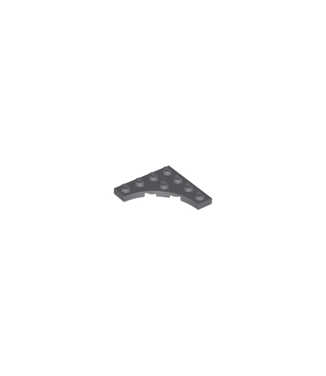 LEGO - Plaat, gemodificeerd 4 x 4 met 3 x 3 gebogen uitsparing - Dark Bluish Gray | N