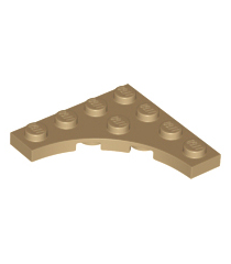 LEGO - Plaat, gemodificeerd 4 x 4 met 3 x 3 gebogen uitsparing - Dark Tan | N - Thumbnail