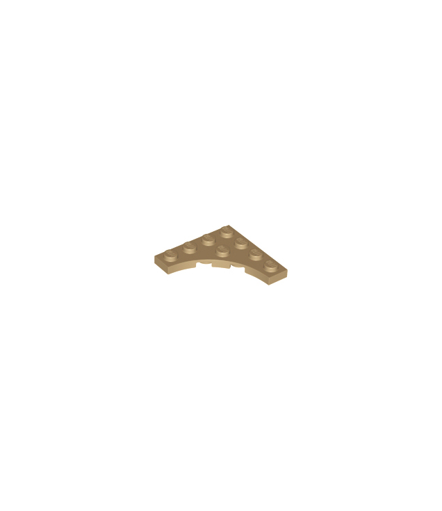 LEGO - Plaat, gemodificeerd 4 x 4 met 3 x 3 gebogen uitsparing - Dark Tan | N