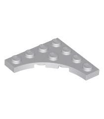 LEGO - Plaat, gemodificeerd 4 x 4 met 3 x 3 gebogen uitsparing - Light Bluish Gray | N - Thumbnail