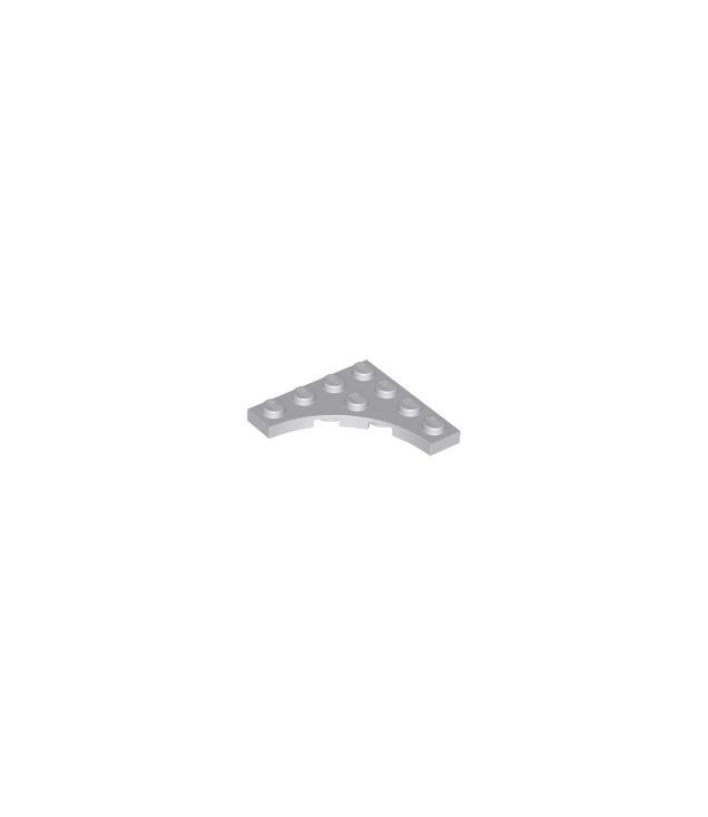 LEGO - Plaat, gemodificeerd 4 x 4 met 3 x 3 gebogen uitsparing - Light Bluish Gray | N