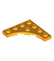 LEGO - Plaat, gemodificeerd 4 x 4 met 3 x 3 gebogen uitsparing - Bright Light Orange | N - Thumbnail