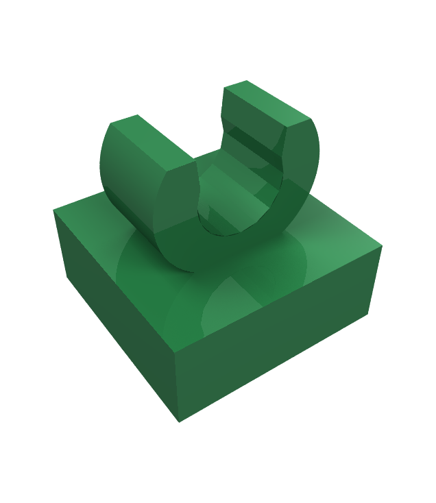LEGO - Tegel, gemodificeerd 1 x 1 met open O-clip - Green | N