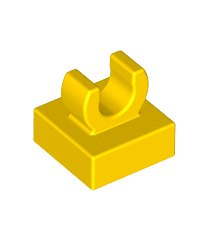 LEGO - Tegel, gemodificeerd 1 x 1 met open O-clip - Yellow | N - Thumbnail