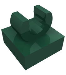LEGO - Tegel, gemodificeerd 1 x 1 met open O-clip - Dark Green | N - Thumbnail