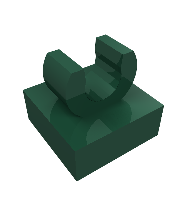 LEGO - Tegel, gemodificeerd 1 x 1 met open O-clip - Dark Green | N