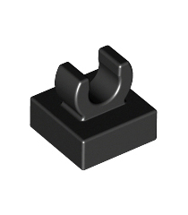 LEGO - Tegel, gemodificeerd 1 x 1 met open O-clip - Black | N - Thumbnail