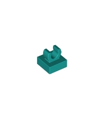 LEGO - Tegel, gemodificeerd 1 x 1 met open O-clip - Dark Turquoise | N - Thumbnail