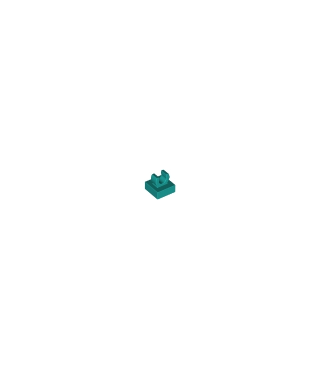 LEGO - Tegel, gemodificeerd 1 x 1 met open O-clip - Dark Turquoise | N