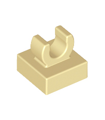 LEGO - Tegel, gemodificeerd 1 x 1 met open O-clip - Tan | N - Thumbnail