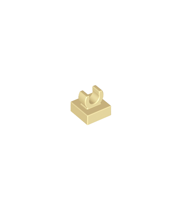 LEGO - Tegel, gemodificeerd 1 x 1 met open O-clip - Tan | N