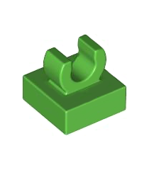 LEGO - Tegel, gemodificeerd 1 x 1 met open O-clip - Bright Green | N - Thumbnail