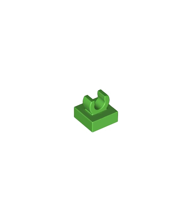 LEGO - Tegel, gemodificeerd 1 x 1 met open O-clip - Bright Green | N