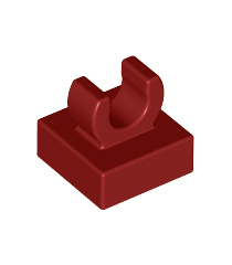 LEGO - Tegel, gemodificeerd 1 x 1 met open O-clip - Dark Red | N - Thumbnail