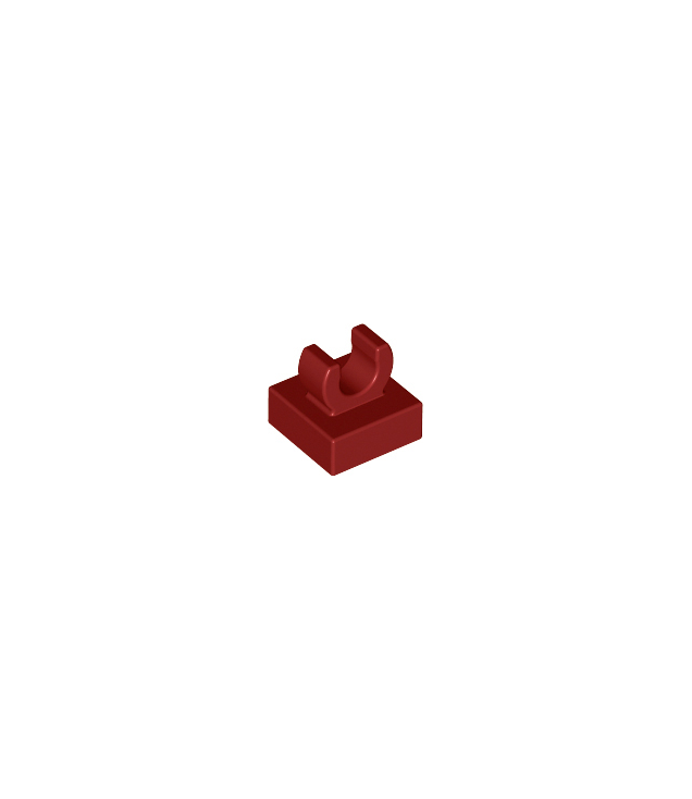 LEGO - Tegel, gemodificeerd 1 x 1 met open O-clip - Dark Red | N