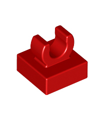LEGO - Tegel, gemodificeerd 1 x 1 met open O-clip - Red | N - Thumbnail