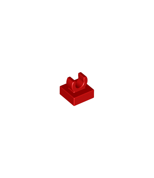 LEGO - Tegel, gemodificeerd 1 x 1 met open O-clip - Red | N
