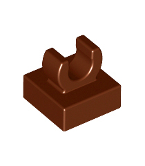 LEGO - Tegel, gemodificeerd 1 x 1 met open O-clip - Reddish Brown | N - Thumbnail
