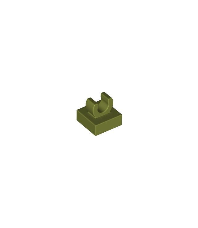 LEGO - Tegel, gemodificeerd 1 x 1 met open O-clip - Olive Green | N