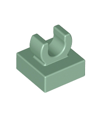 LEGO - Tegel, gemodificeerd 1 x 1 met open O-clip - Sand Green | N - Thumbnail
