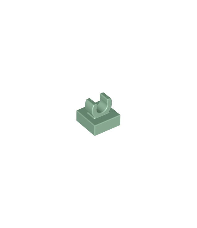 LEGO - Tegel, gemodificeerd 1 x 1 met open O-clip - Sand Green | N