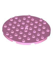 LEGO - Plaat, rond 8 x 8 met gat - Bright Pink | N - Thumbnail