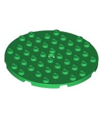 LEGO - Plaat, rond 8 x 8 met gat - Green | N - Thumbnail