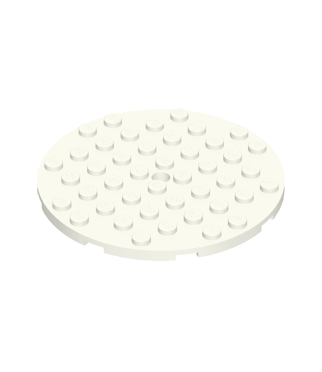 LEGO - Plaat, rond 8 x 8 met gat - White | N