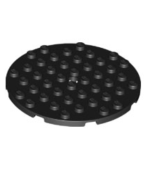 LEGO - Plaat, rond 8 x 8 met gat - Black | N - Thumbnail