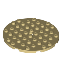 LEGO - Plaat, rond 8 x 8 met gat - Tan | N - Thumbnail