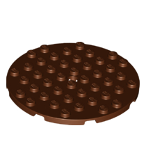 LEGO - Plaat, rond 8 x 8 met gat - Reddish Brown | N - Thumbnail