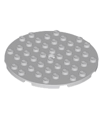 LEGO - Plaat, rond 8 x 8 met gat - Light Bluish Gray | N - Thumbnail