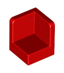 LEGO - Paneel 1 x 1 x 1 hoek - Red | N - Thumbnail