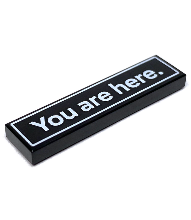 - Steen 1 x 1 met rood Ninjago-logogram ‘ENJOY’, eetstokjes en noedels in kompatroon (afhaalbakje) - Black | N