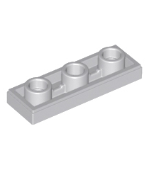 LEGO - Tegel, gemodificeerd 1 x 3 omgekeerd met gat - Light Bluish Gray | N - Thumbnail