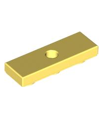 LEGO - Tegel, gemodificeerd 1 x 3 omgekeerd met gat - Bright Light Yellow | N - Thumbnail