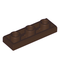 LEGO - Tegel, gemodificeerd 1 x 3 omgekeerd met gat - Dark Brown | N - Thumbnail