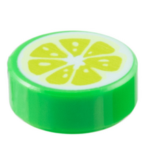  - Ronde tegel 1 x 1 met limoenschijfpatroon - Bright Green | N - Thumbnail