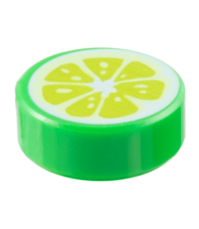  - Ronde tegel 1 x 1 met limoenschijfpatroon - Bright Green | N