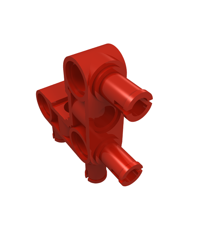  - Technic penverbinder haaks 3 x 3 gebogen met 4 pennen - Red | N