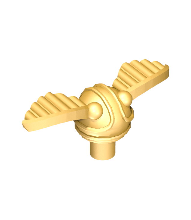  - Technic penverbinder haaks 3 x 3 gebogen met 4 pennen - Pearl Gold | N